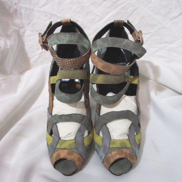 NEW PIERRE HARDY High Heel Shoe Strappy Sandal 37 WTSNAKE MULTICO - Picture 3 of 7